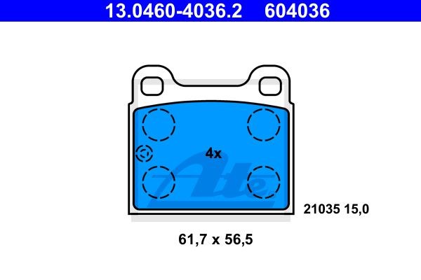 Колодки тормозные дисковые 13.0460-4036.2 ATE