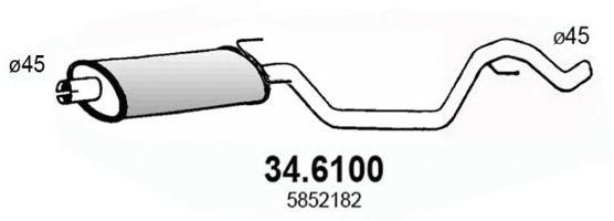 Глушитель выхлопных газов средний 346100 ASSO