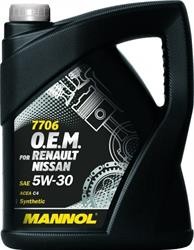 Синтетическоемоторное масло Mannol O.E.M. for RENAULT NISSAN 5W30 Синтетическое масло для автомобилей RENAUL 