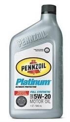 Синтетическоемоторное масло Pennzoil Platinum SAE 5W-20 Full Synthetic 0.946 л